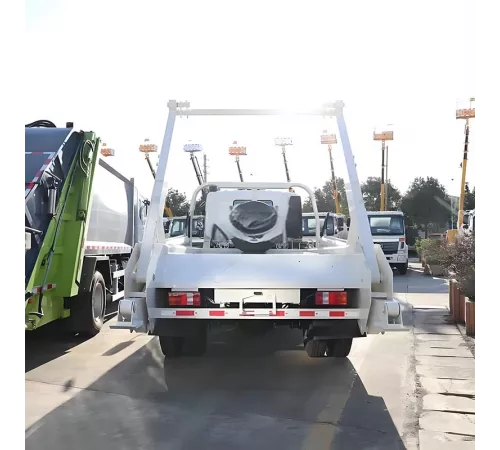 Howo 7CBM мусоровоз с поворотным рычагом и бункерным погрузчиком