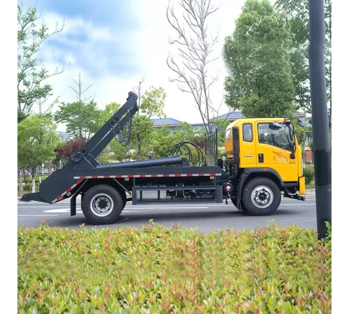 Sinotruk 7CBM мусоровоз с поворотным рычагом и бункерным погрузчиком