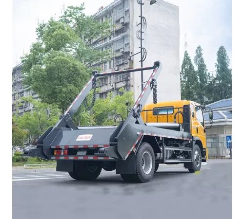Sinotruk 7CBM мусоровоз с поворотным рычагом и бункерным погрузчиком