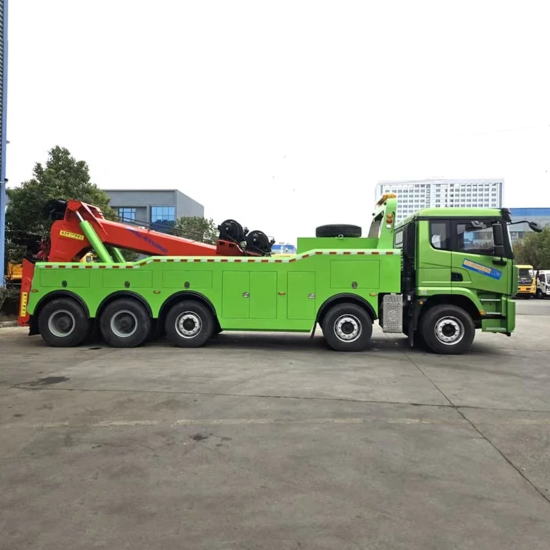 Эвакуаторный грузовик Shacman 8x4 с поворотным краном 20 тонн — изображение 5