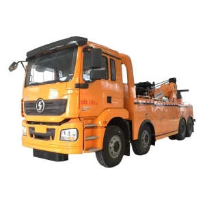 Camion evacuator Shacman 8x4 cu macara rotatorie 20 tone